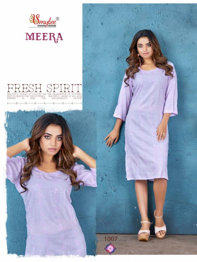 Rung Meera Rayon Fancy Stylish Regular Wear Kurtis Collection